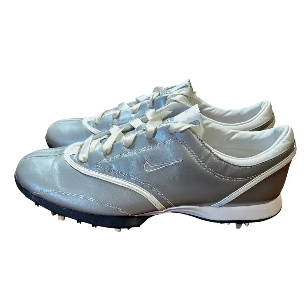 Nike Zoom Women's 10 Silver Athletic Tennis Shoes Cleats